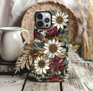Sunflower Magsafe iPhone Case  Vintage Floral Phone Cover  iPhone 15 14 13 Pro Max Mini  Botanical Garden Mosaic Case