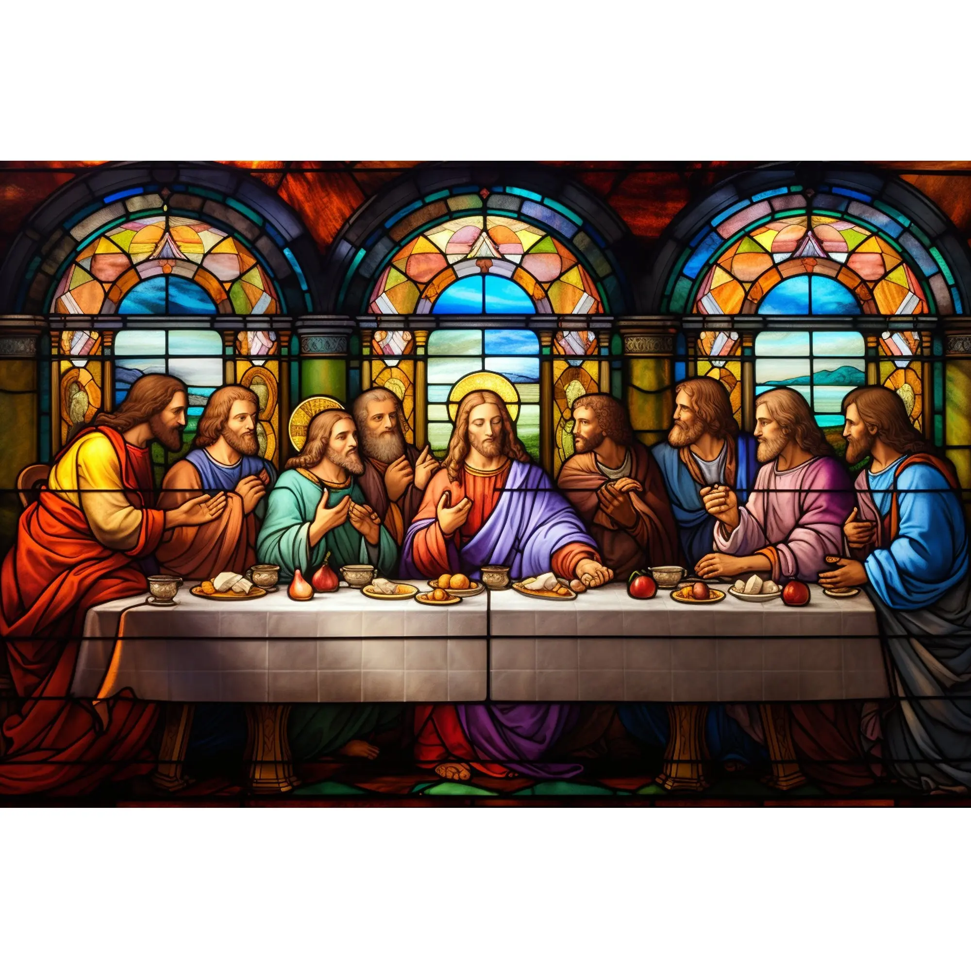 The Last Supper Pattern DIY Diamond Arts Colorful Painting Kit without Frame, DIY 5D Diamond Arts Colorful Painting Kit, Wall Art Decor for Home, Crafts, Diamond Painting Kits