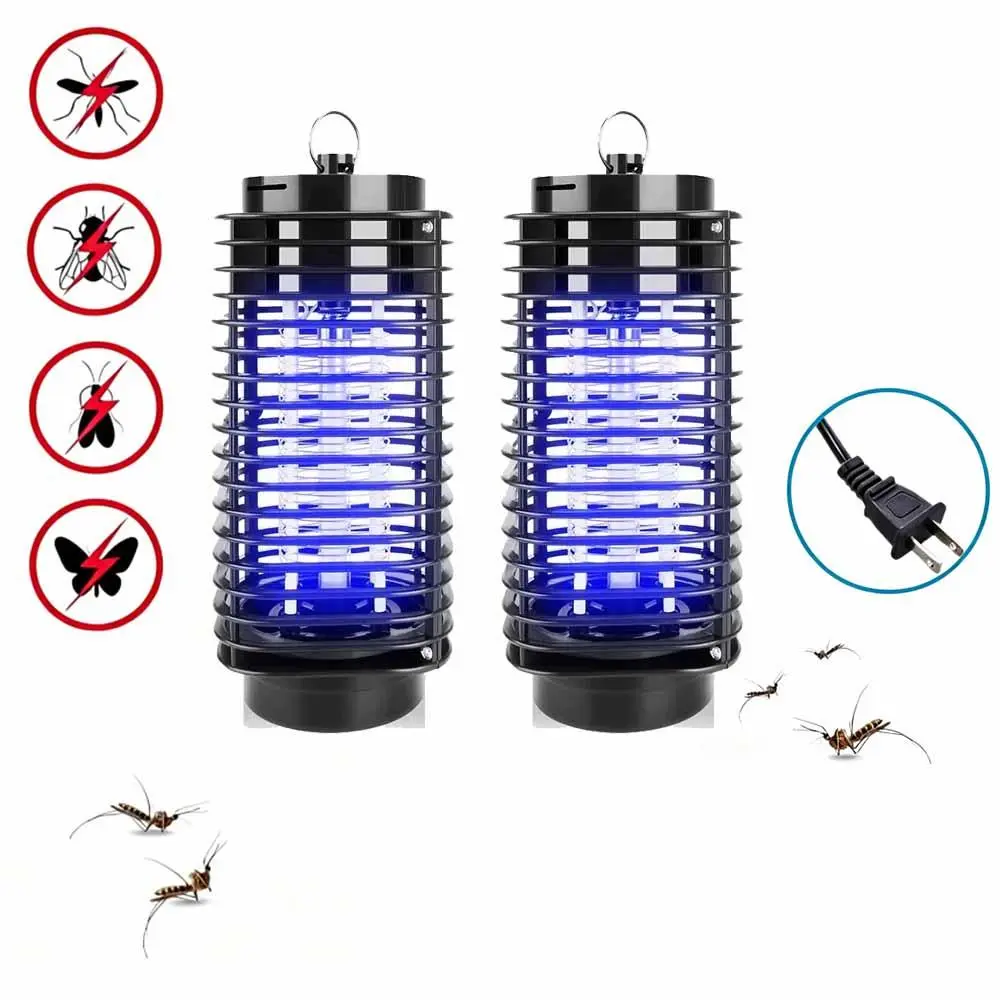 2 Pack LED Mosquito Killer Lamp, Electric UV Fly Bug Insect Zapper Trap, Chemical-Free Pest Control with Protective Grid, Removable Cleaning Tray for Home Bedroom Office