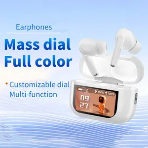 In-Ear Bluetooth 5.4 Noise Cancelling Earphones with Touchscreen Charging Case Type-C Compatible for iPhone & Android Real-time Mass Dial Full Color Customizable Dial Multi-function Audio Headset music plug waterproof audio Sport Earbuds open  ear  freedo