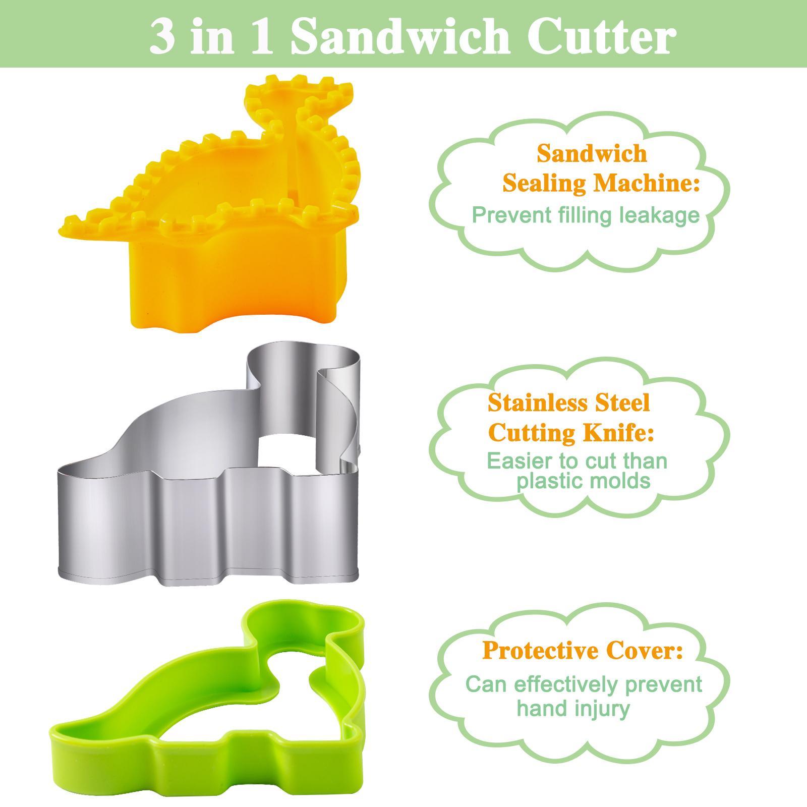 48Pcs Kids Sandwich Cutter Set Fun Animal Dinosaur Heart Flower Shape Toast Bread Mold Food Shaper Tool Kit For Bento Box Lunch Box Breakfast DIY Baking Decoration For Home Picnic Travel