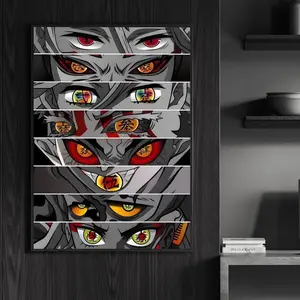(No Frame) Demon Slayer Upper Moon Anime Poster, Mystical Eyes of Power Print Kimetsu No Yaiba Anime Posters (NO FRAME)
