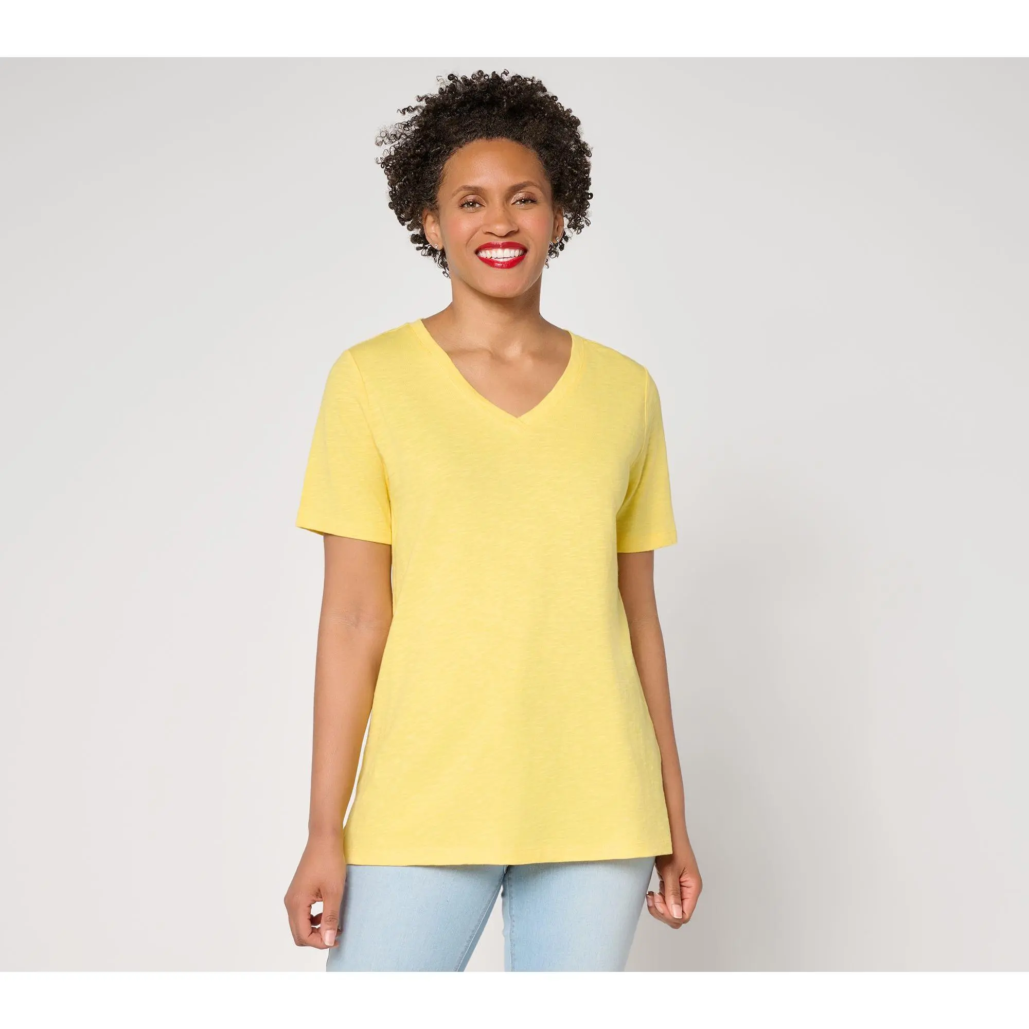 Denim & Co. Naturals Linen Blend Crossover V-Neck Top