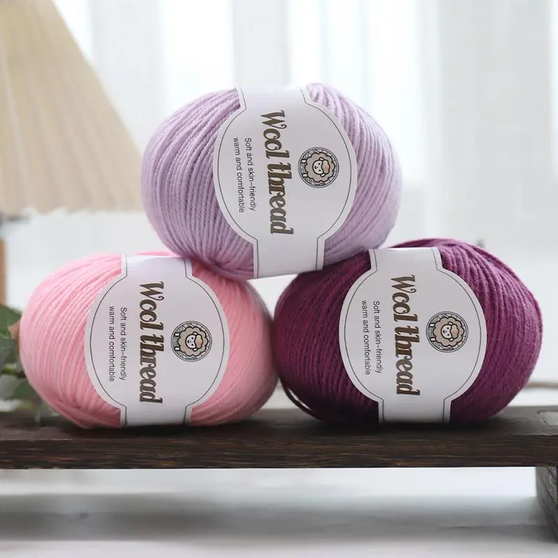 Pure Color Yarn for Beginners, Handmade Wool Yarn, DIY Knitting Material, Knitted Material, Fashionable Sweaters, Scarves, Hats, Crafts, Bulk Yarn, 1 Bag = 10 Balls = 500g