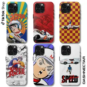 Retro 1970s Animation Phone Cover, Classic White Supercar No. 5 Design, Japanese Speedster Cartoon Aesthetic, Vintage Racer & Team Art Case for Latest Smartphone Models