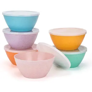 Unbreakable Cereal Bowls with  - 28 oz Wheat Straw Fiber Bowls for Cereal or Salad | set of 6 in 6 Assorted Colors, Dishwasher & Microwave Safe