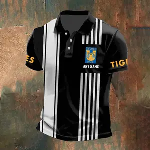LIGA MX Tigres UANL Personalized Name Stripped Polo Design ST2502