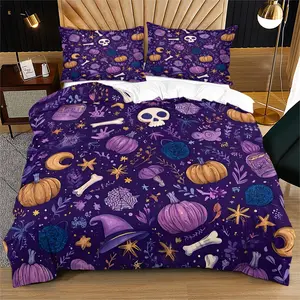 Witch Potion Bottle Print Duvet Cover Set, Comfortable and Breathable, Mysterious Style Bedroom Bedding, 1 Duvet Cover + 1/2 Pillowcases