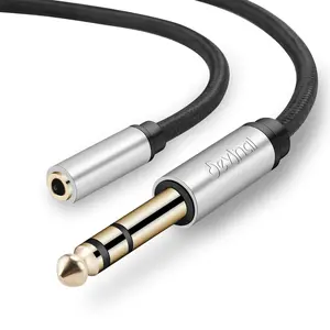 1/4" to 3.5mm Female Headphone Extension , 6.35mm to 3.5mm (1/8" inch) TRS Adapter, Quarter inch to Minijack Female Stereo Cord Converter Connector 5 / 1.5M