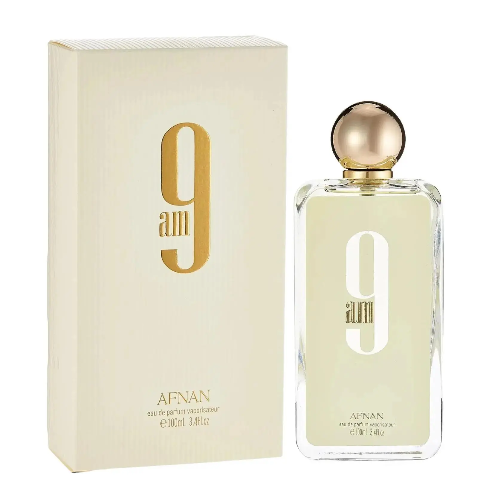 Afnan 9 am for Unisex Eau de Parfum Spray, 3.4 Ounce