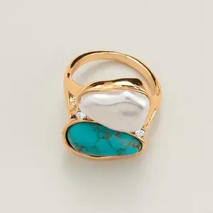 Turquoise Tides Statement Ring