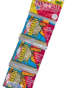 1987 Fleer Baseball Unopened Wax Pack Rack Pack (Blue)