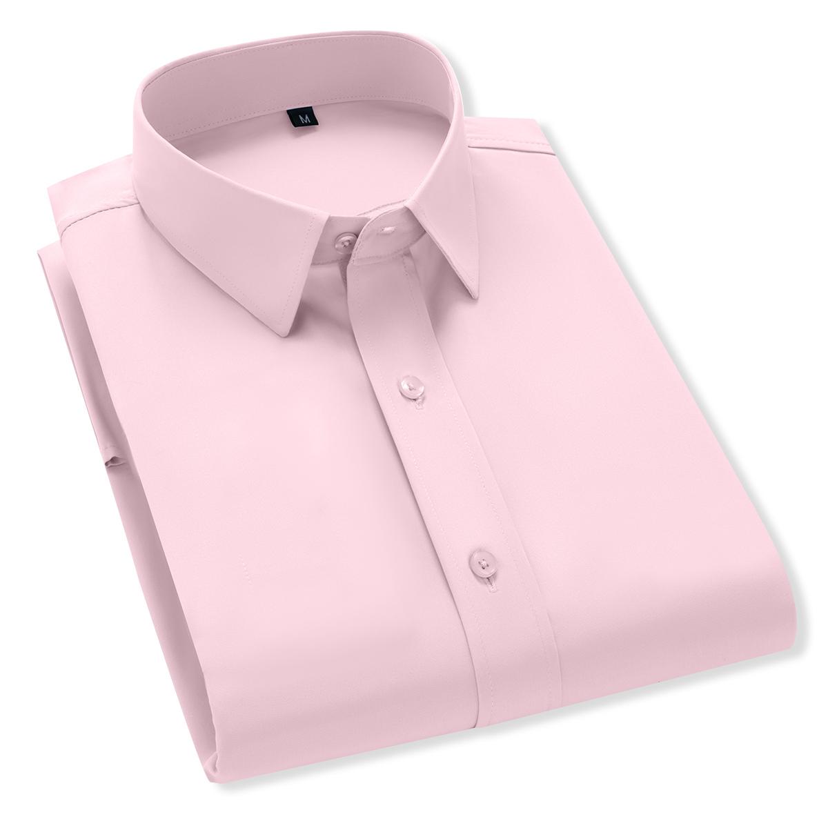 Men's business casual button-up shirt - elegant solid color dress shirt, multi-scene wedding/party/workplace wear, all-season thin anti-wrinkle style