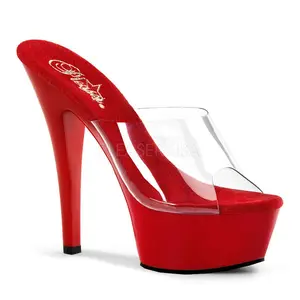 6 Inch Heel KISS-201 Clear-Red