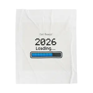 2026 Loading Bar Velveteen Plush Blanket | New Year Countdown, Pixel Graphic