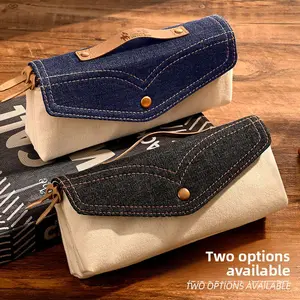 2026 New Arrival Retro Minimalist Denim Pencil Pouch | Large Capacity Unique Niche Stationery Bag
