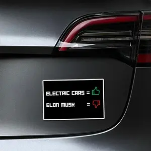 Funny Car Sticker, Electric Cars = Elon Musk, Creative Decoration Waterproof Durable Self-adhesive Sticker, Car Exterior Accessories for Tesla Owners