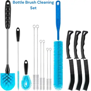 Bottle Brush Cleaning Set for Water Bottles & Stanley Cup, Straw Cleaner Brushes, Tube & Crevice Brush Kit Mother Gift