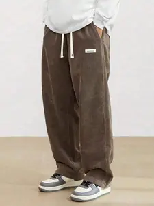 Men’s vintage corduroy casual pants, loose straight cut, new for spring/autumn