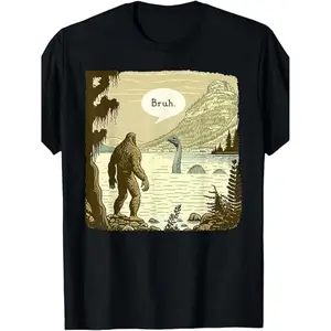 100% Cotton Summer T Shirts Unique Sasquatch Men'S T-Shirt 100 Cotton Crew Neck Short Sleeve Casual Wear Ideal For Holidays And Everyday Comfort In Black T-Shirt For Men and Women