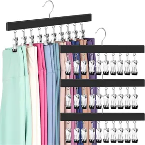 Legging Organizer for Closet – 360° Rotating Pants Hangers with Clips, Space Saving Closet Organizer for Pants & Jeans