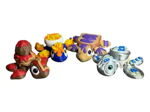 Turtlely Delicious Food Inspired Turtle Figurines - 3D Printed Mac & Cheese, Jelly Toast, Spaghetti & Meatball, Breakfast Cereal Turtles - Collectible Critters for Foodies & Turtle Lovers