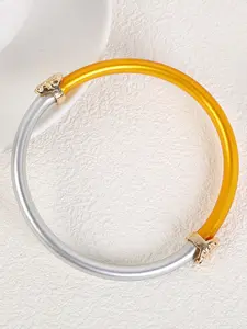 1pcs New Silicone Wristband, 65mm Fashion Simple Gold Powder Alloy Bracelet, Wholesale Jewelry Accessory
