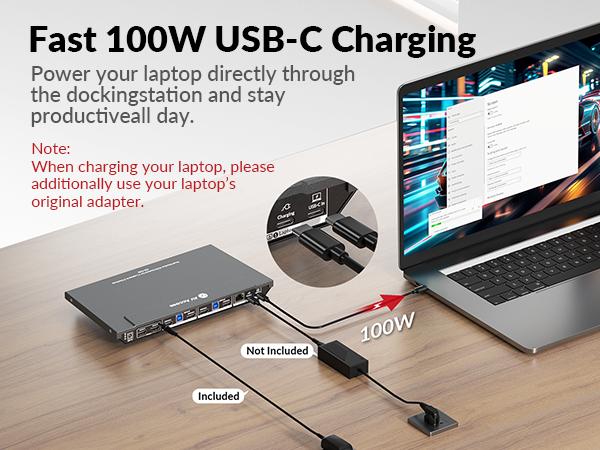 AV Access KD-E30 KVM Switch Docking Station for 2 Desktops & 1 Laptop, Dual 4K HDMI Monitors, 100W USB-C Charging, EDID, 10-in-1 USB-C Dock, 1G Stable Internet