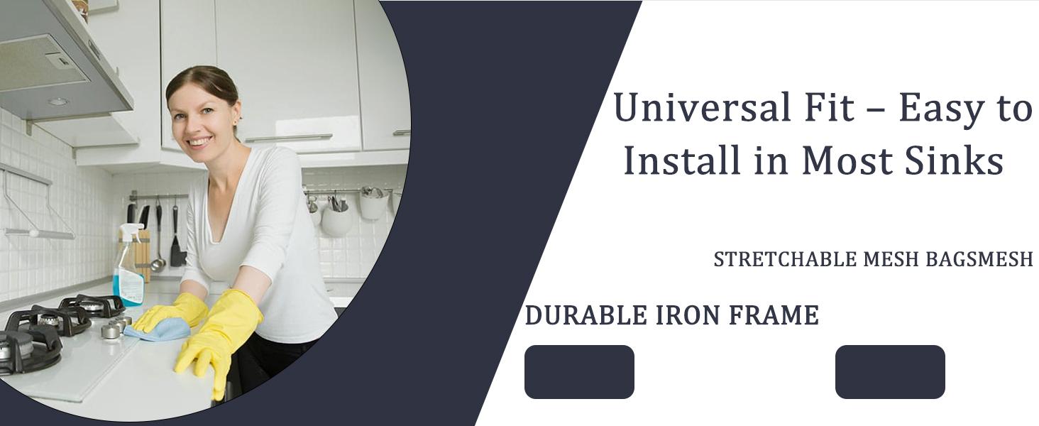 White Foldable Kitchen Sink Filter Basket, Rotatable Drain Strainer with 100 Disposable Mesh Bags, Food Catcher Gadget White Foldable Kitchen Sink Filter Basket, Rotatable Drain Strainer with 100 Disposable Mesh Bags, Food Catcher Gadget