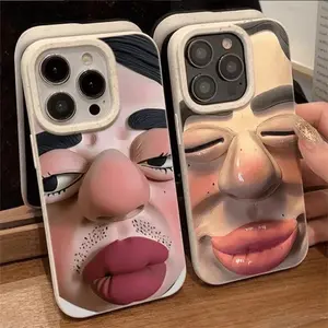 3D Cartoon Acrylic Phone Case For iphone 16 15 14 13 12  Max Face Cute Joker Clown Phone Case FO iphone  Shockproof Cover