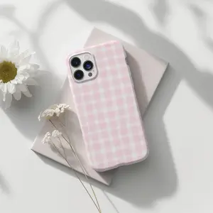 Pink Gingham Phone Case – Cute Pastel Checkered Pattern – Coquette Cottagecore Aesthetic, Pastel Phone Case, Gift for Him/ Her, Men/ Women, Birthday -  iP Xr, 11, 12, 13, 14, 15, 16, 17, S21, 22, 23, 24, 25 - Tough case, MagSafe, Phone case