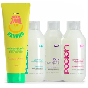 La Pocion Shampoo, Crema Dual, Tratamiento, Bite Me Banano (4 Pack)