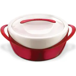 Large Insulated Casserole Dish with Lid 3.6 qt. Elegant Hot Pot  Warmer/Cooler -Thermal Soup/Salad Serving Bowl Stainless Steel Hot  Container-  Set for Moms -Holidays Red