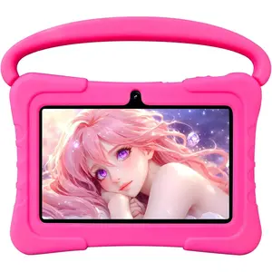 7 inch Tablet with Case,32GB Tablets Android 13 with WiFi,Dual Camera,Education,Games,Software Pre-Installed,Computer Tablet PC with Filters,Parental Controls(Pink)