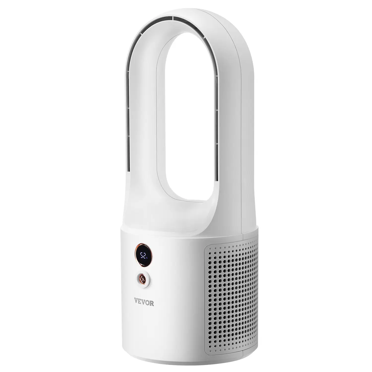 VEVOR Desk Fan Bladeless, 12.99 Inch Portable Clooer Desk Fan, 6-Speed USB Quiet Cooling Small Tower Fan with Rechargeable Battery, Easy to Clean & Ki