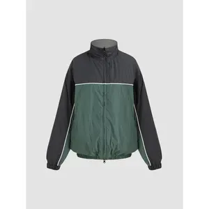 Cider [size 4-10] Stand Collar Patchwork Pocket Zipper Windbreaker