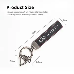 Premium Vintage Suede Leather Car Keychain Durable Metal Car Key Ring For Infiniti QX55 QX50 QX60 QX80 Q50 Q70L Q60 Q30 Q70 QX70 QX30