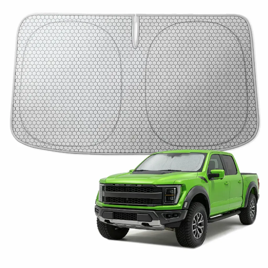 [DealsForYou] NeoAuto Graphene CarWindshield Sun Shade with Ice Silk TechnologyAdvanced Heat Dissipation Fabric, Blocks 99%UV & Infrared Rays, Foldable Front WindowSunshade