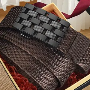 Unisex Fashionable Breathable Canvas Belt With Automatic Buckle - Perfect For Jeans, Cargo Pants & Everyday Wear-K003