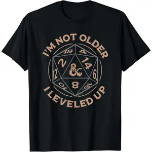Men's Natural Short-Sleeve Casual Fashion Dungeons & Dragons Birthday Level Up T-Shirt