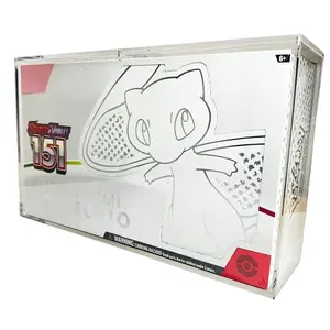 PKMN 151 UPC Acrylic Protective Display Case with Sliding  Lid for Mega Charizard ex UPC Storage Booster Box Trading Anime Graded Cards , 6MM Thick Magnetic Lid Protector  Holder Stackable