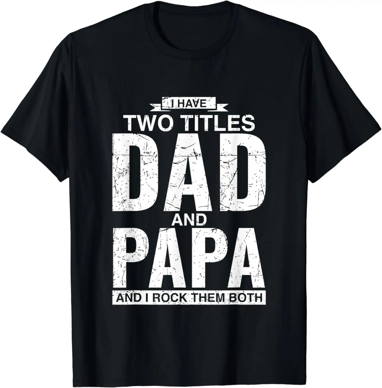 [100% Cotton] Cool Dad And Papa Double Title Rocking T-Shirt For Awesome Fathers Fathersdaygift Menswear Casual graphic tee Shortsleeve Cool Double Ti