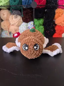 Crochet Gingerbread Turtle Plushy: Handmade Stuffed Animal Gift
