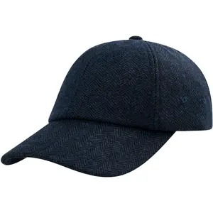 Wool Baseball Cap for Men Adjustable Unstructured Tweed Hat
