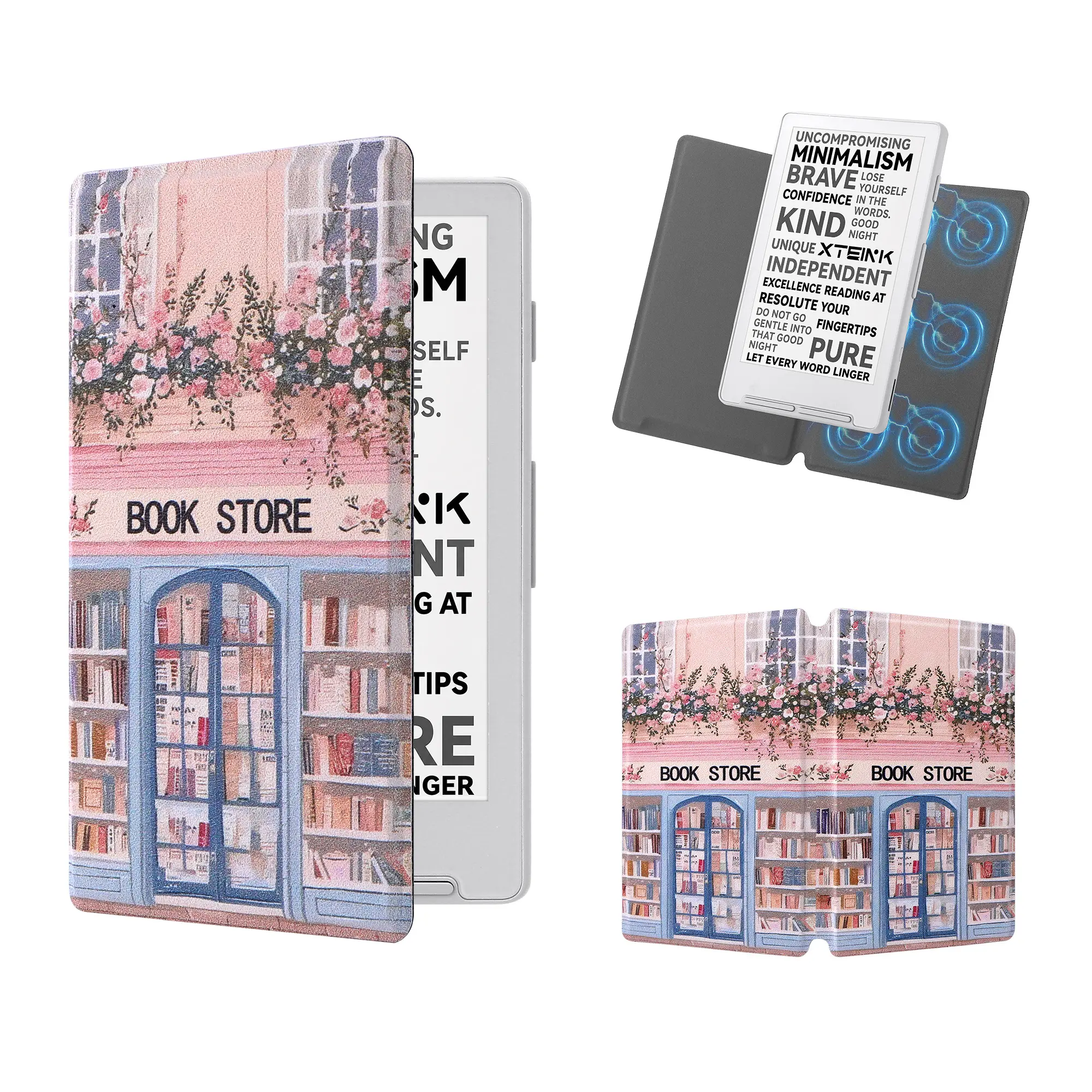 Magnetic Case for XTEINK X4 4.3" E-Reader, Cute Slim Durable Device Cover with Soft TPU Material, Lightweight Protective Design