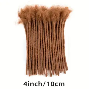 Fully handmade colored dreadlock extensions crafted from real human hair, featuring 0.6 cm standard width. These durable locs support dyeing, bleaching and heat curling to meet diverse styling demands. Unisex design works well for men and women. With exqu