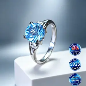 Women's Natural Citrine S925 Silver Ring, November Birthstone, Finely Cut, Fashionable and Versatile Natural Gemstone Adjustable Ring
