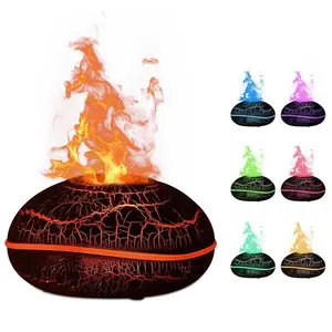 Smart Ultrasonic Professional Electric Volcano Aromatherapy Humidifier, 360 Air Purifier Flame Essential Oil Diffuser, Abs Material, 5w Power Consumption