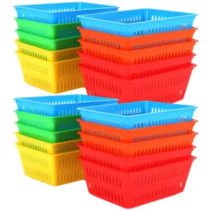 A Set of 20/10 Pcs Mini Storage Baskets Bins,Plastic Organizer Basket,Colorful Shelf and Desk Make-up Storage Crate Organizing Containers,Ideal for Home Classroom Office Organization,Christmas Party Gifts,Tools & Hardware