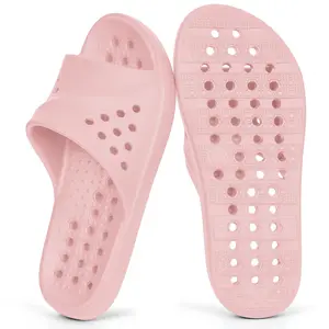 Shower Shoes for Womens Mens Massage Pool Slides with Arch Support Quick Drying Beach Slippers Summer Non Slip Bathroom Indoor Outdoor House Sandals with Drain Holes